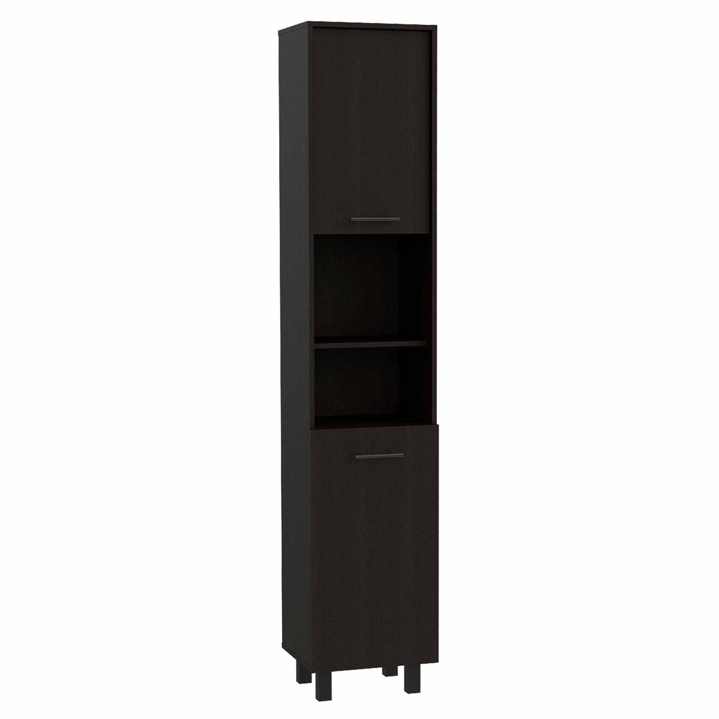 79" Modern Black Pantry Cabinet with Five Shelves - Loft&Timber