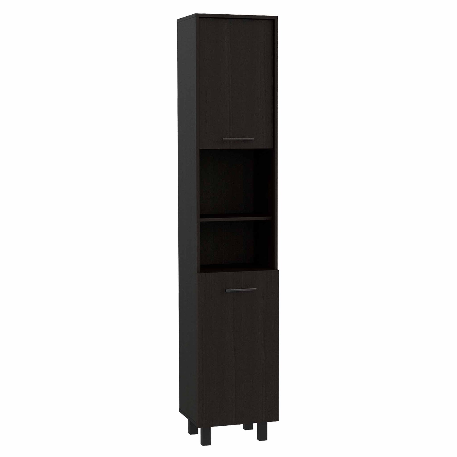 79" Modern Black Pantry Cabinet with Five Shelves - Loft&Timber