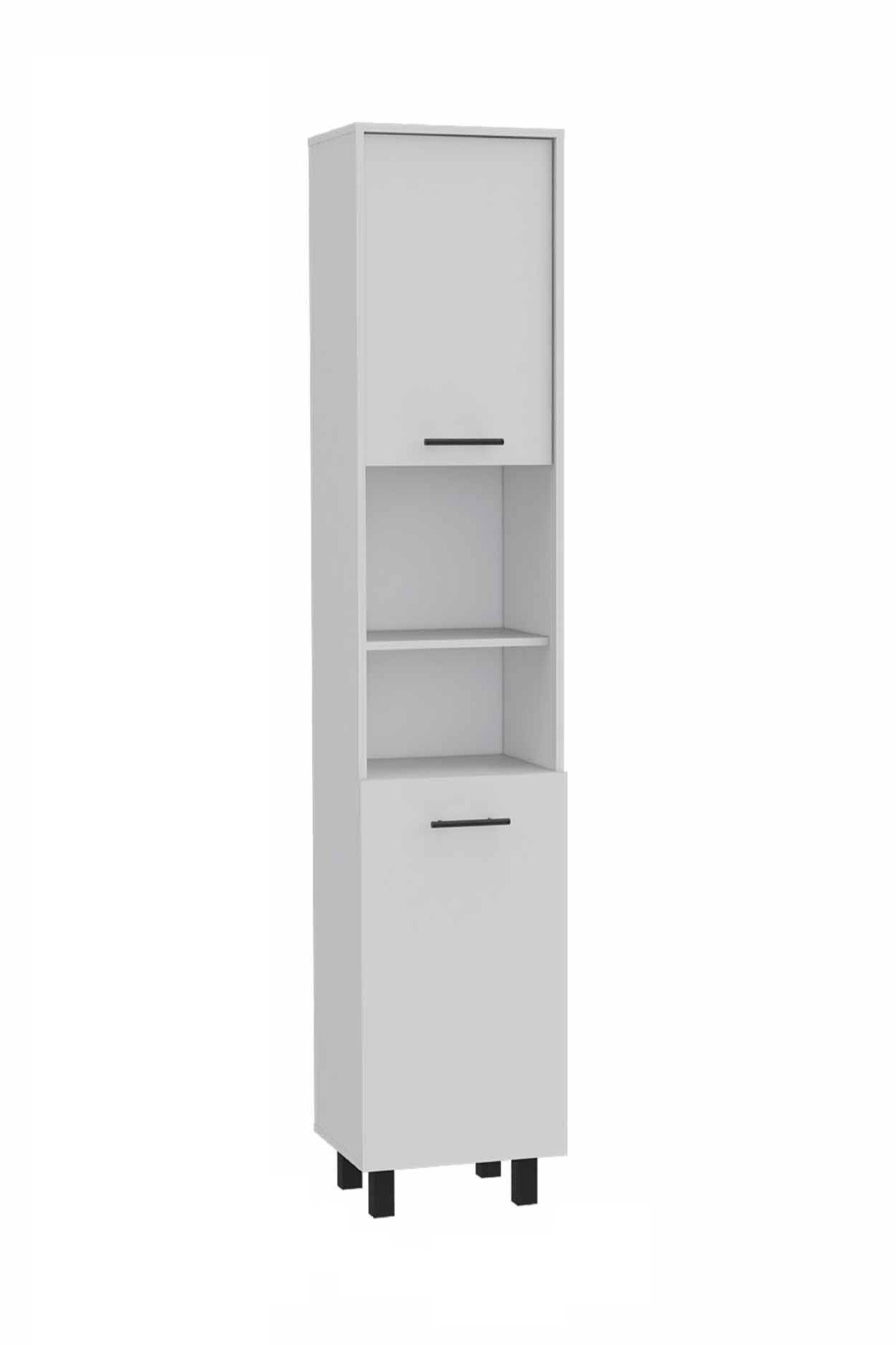 78" Modern White Pantry Cabinet with Five Shelves - Loft&Timber