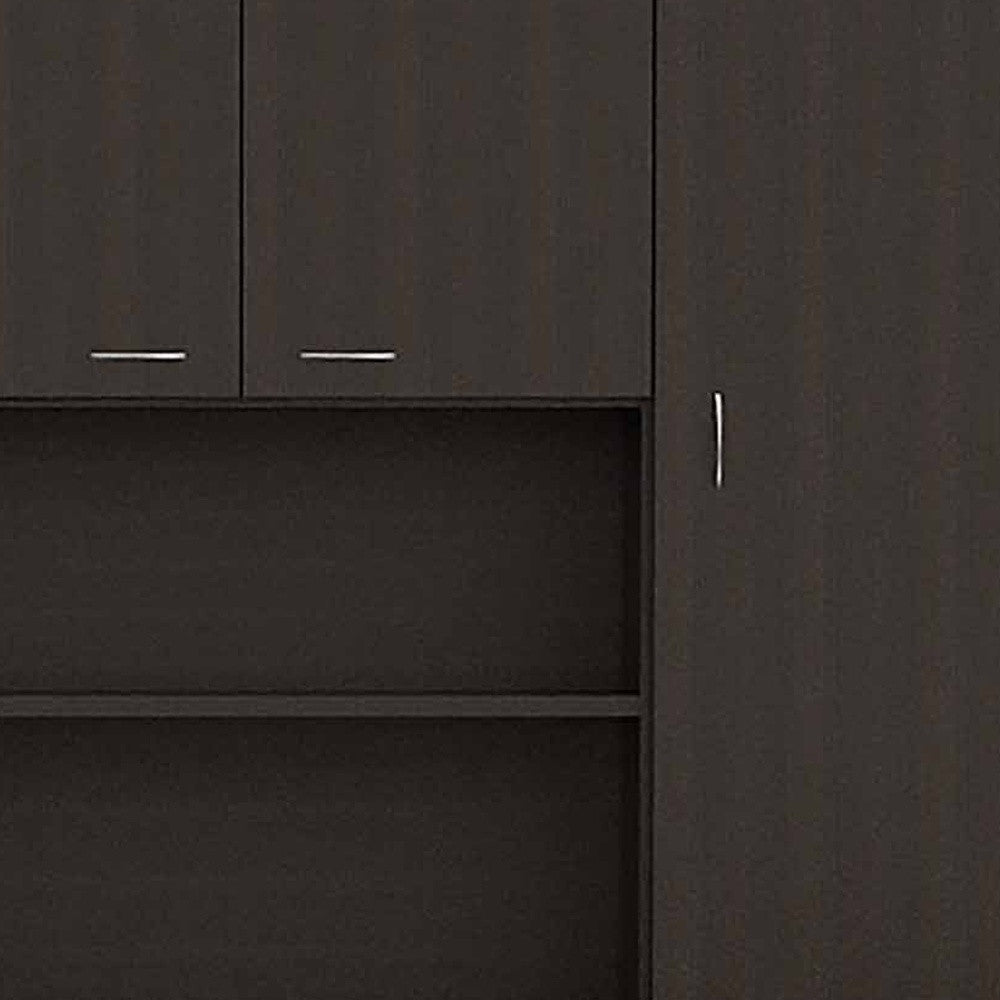 67" Modern Black Pantry Cabinet with Five Shelves - Loft&Timber