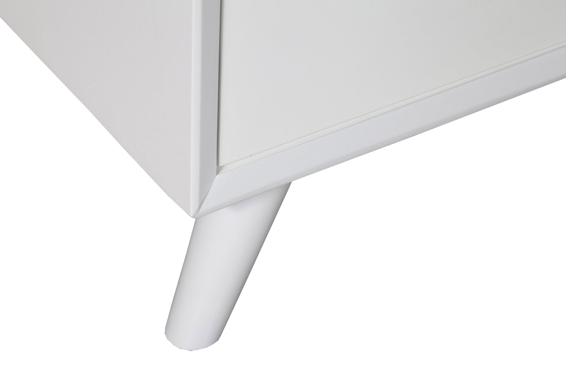 50" White Solid Wood Cabinet Enclosed Storage TV Stand-4