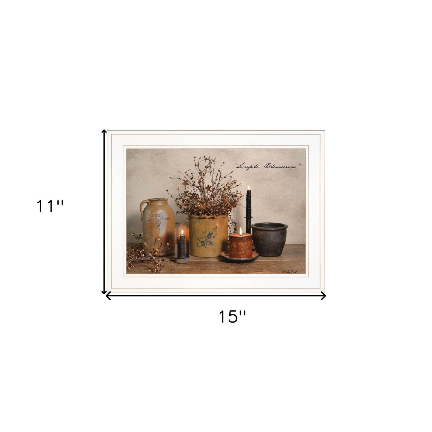 Simple Blessings 1 White Picture Frame Print Wall Art - Loft&Timber