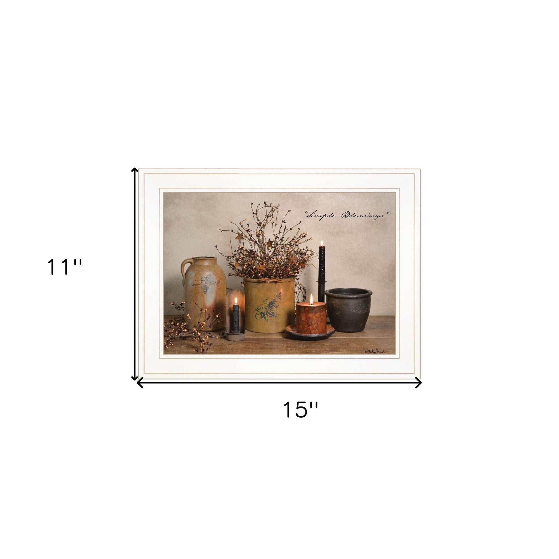 Simple Blessings 1 White Picture Frame Print Wall Art - Loft&Timber