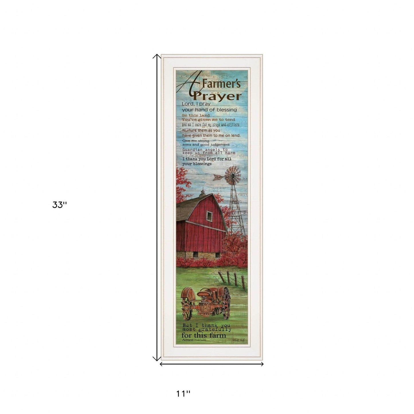 Farmers Prayer 1 White Framed Print Wall Art - Loft&Timber