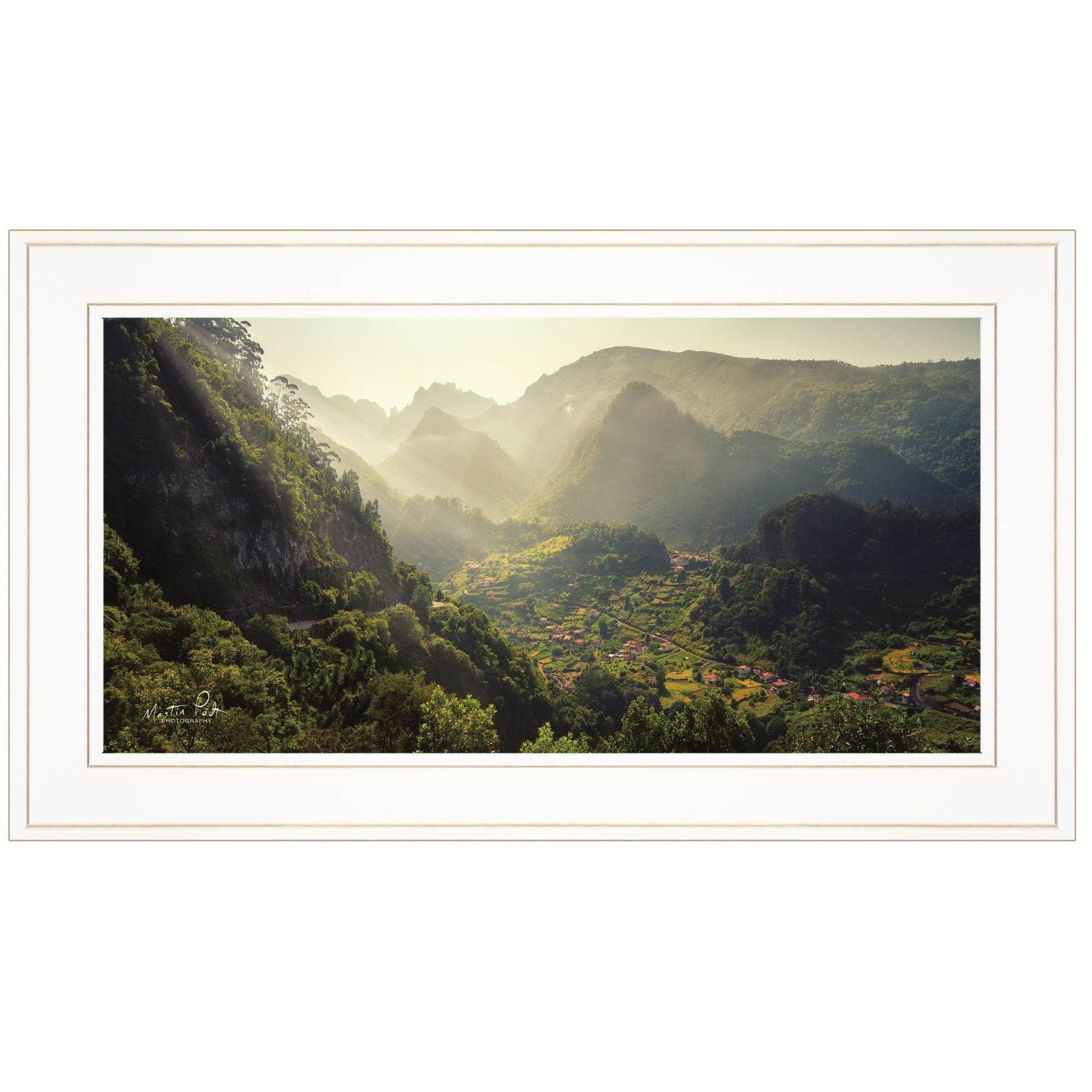 Land of the Hobbits Martin Podt Ready to Hang Framed Print White Frame White Framed Print Wall Art - Loft&Timber