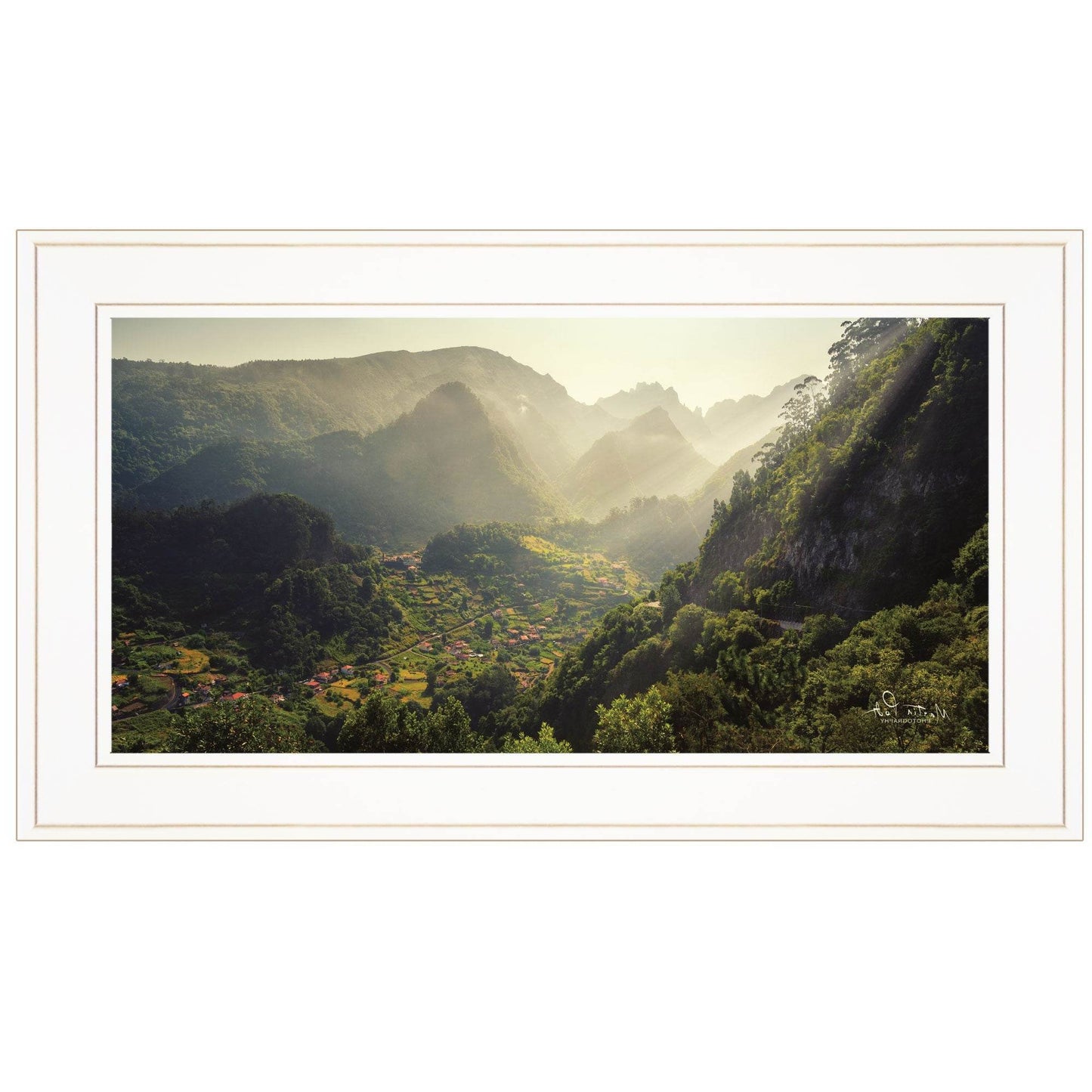 Land of the Hobbits Martin Podt Ready to Hang Framed Print White Frame White Framed Print Wall Art - Loft&Timber