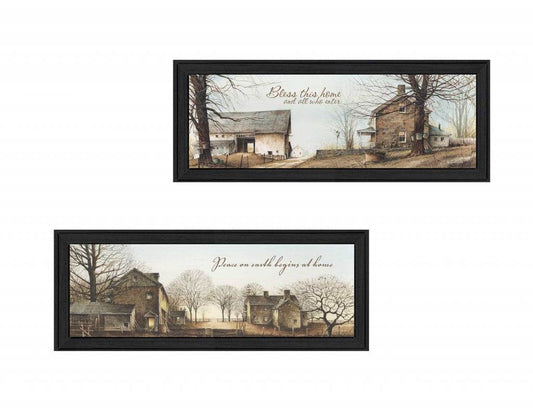 Set Of Two Farms Black Framed Print Wall Art - Loft&Timber