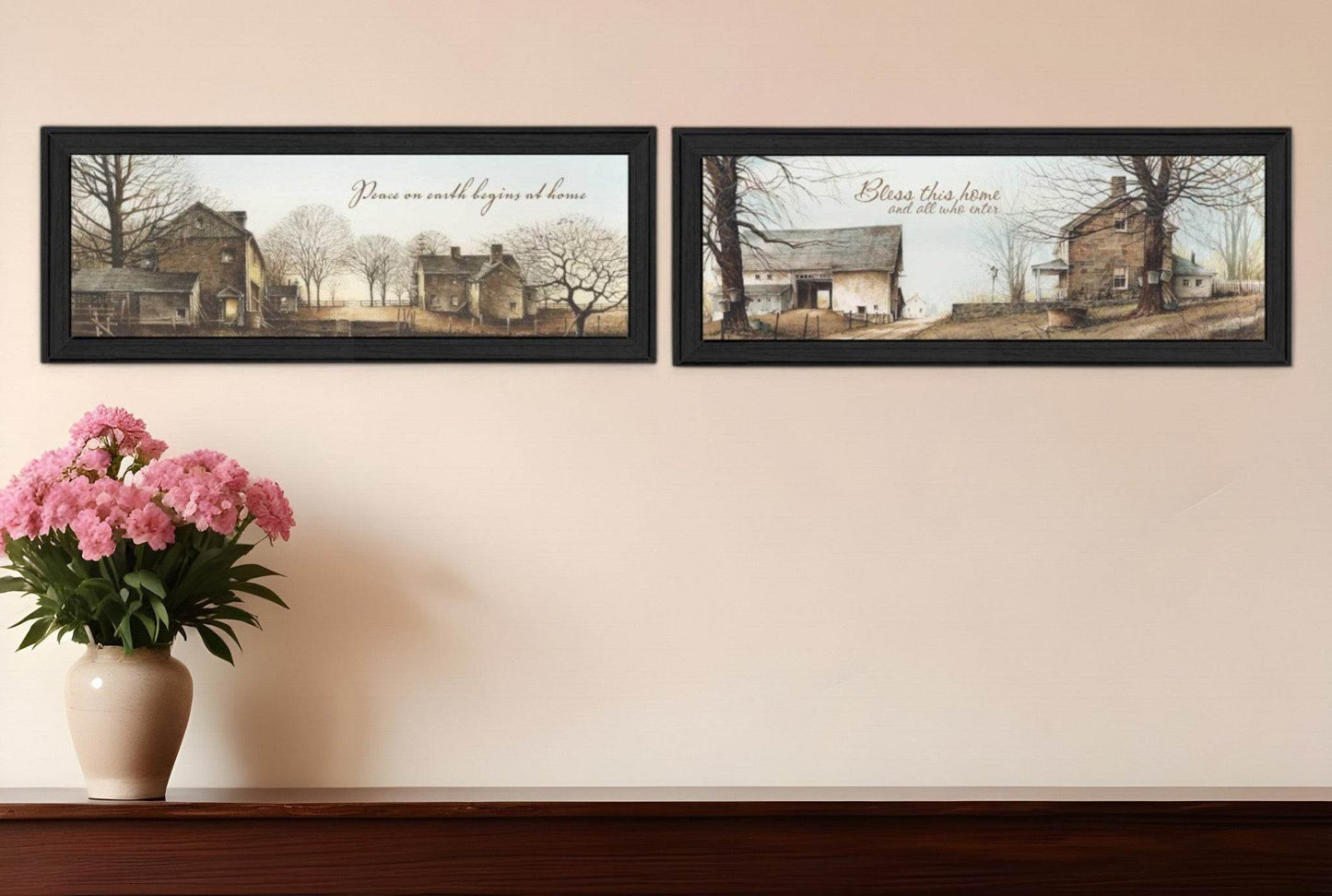 Set Of Two Farms Black Framed Print Wall Art - Loft&Timber