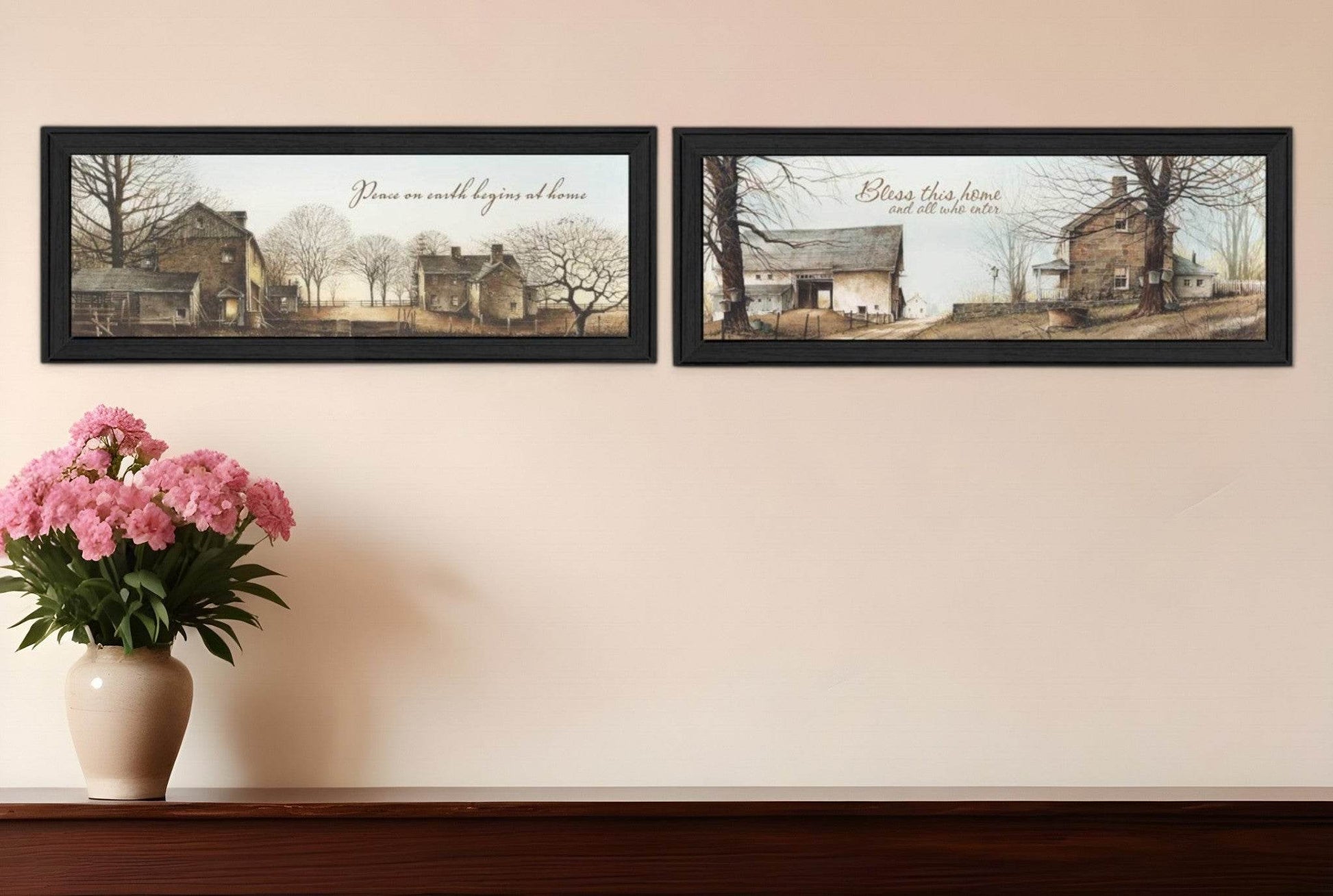 Set Of Two Farms Black Framed Print Wall Art - Loft&Timber