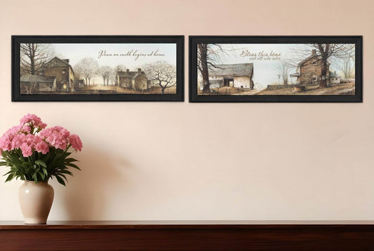 Set Of Two Farms Black Framed Print Wall Art - Loft&Timber