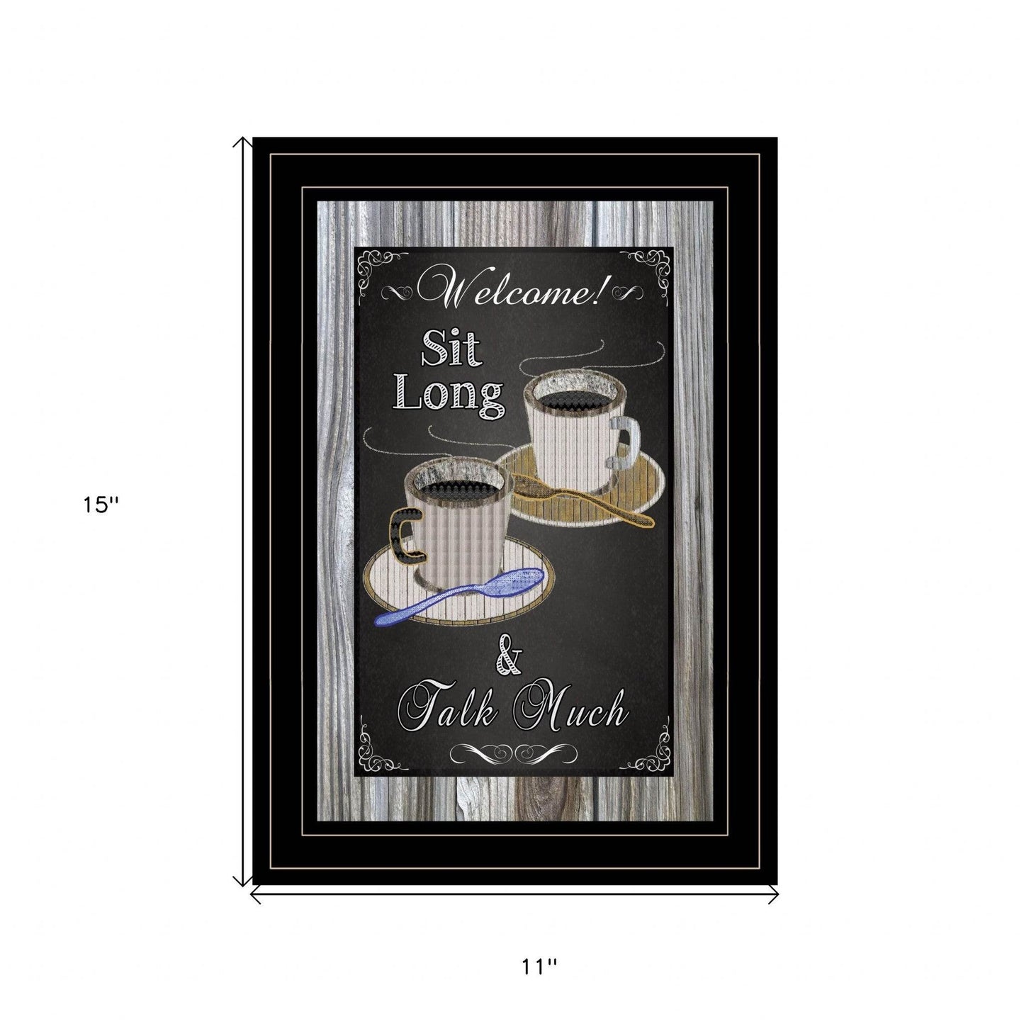 Sit Long Talk Much Chalkboard Framed 2 Black Framed Print Wall Art - Loft&Timber