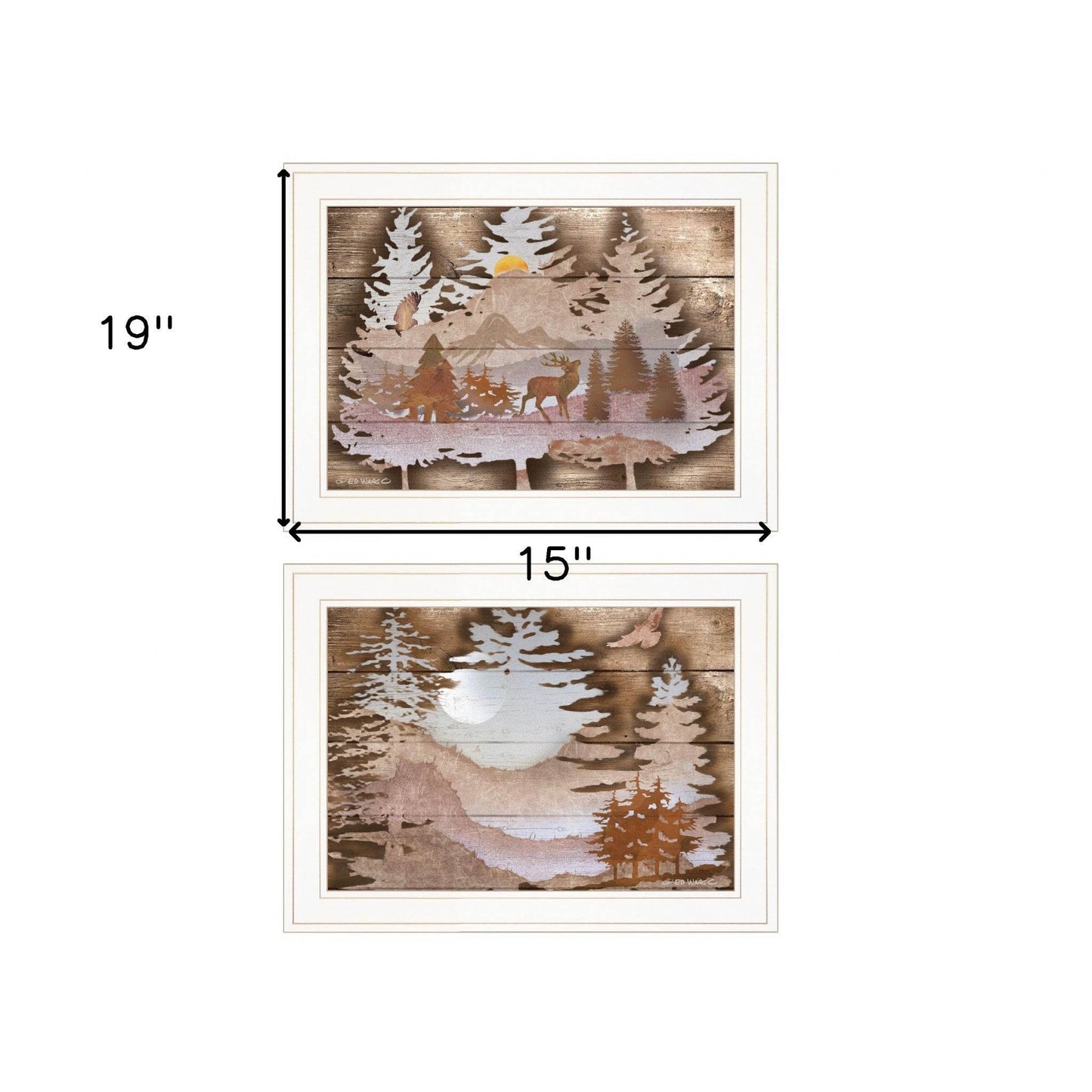 Set Of Two Great Outdoors 1 White Framed Print Wall Art - Loft&Timber
