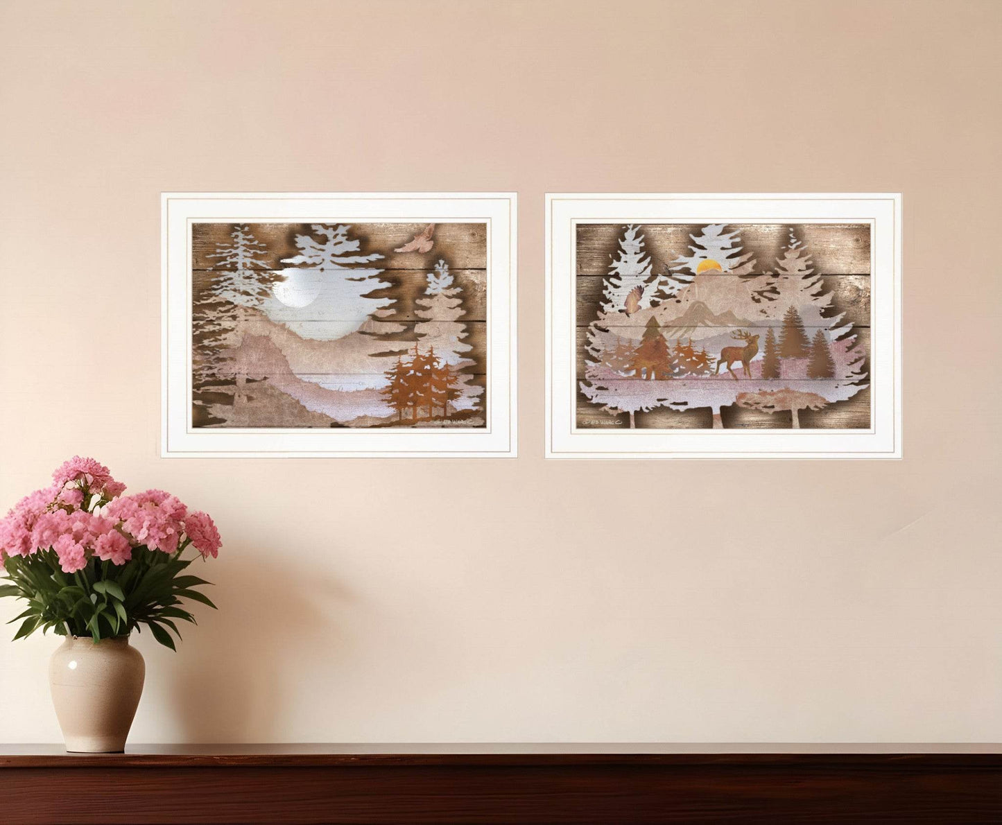 Set Of Two Great Outdoors 1 White Framed Print Wall Art - Loft&Timber
