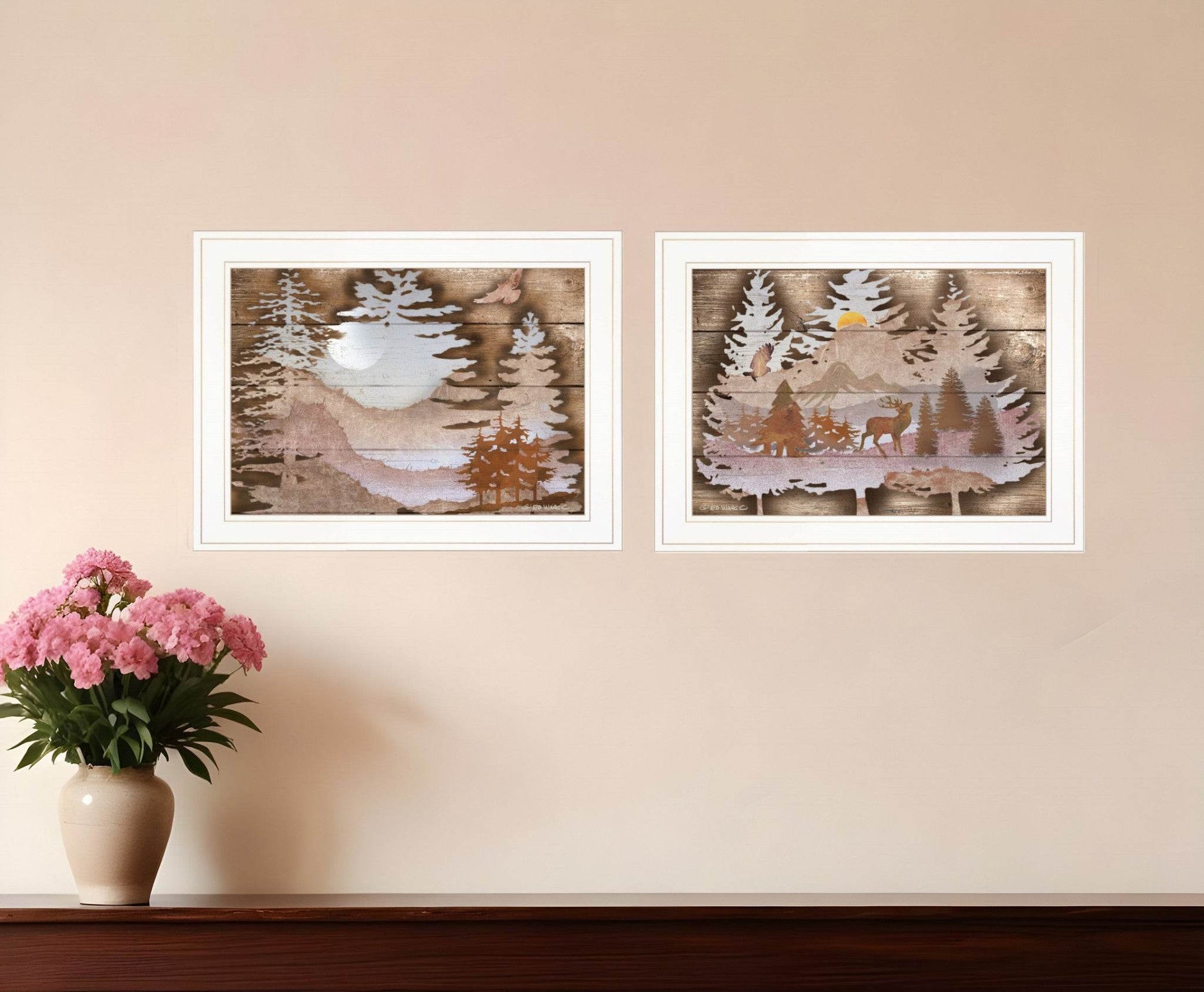 Set Of Two Great Outdoors 1 White Framed Print Wall Art - Loft&Timber