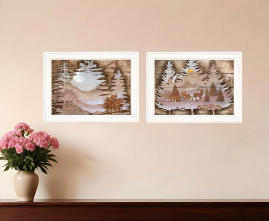 Set Of Two Great Outdoors 1 White Framed Print Wall Art - Loft&Timber