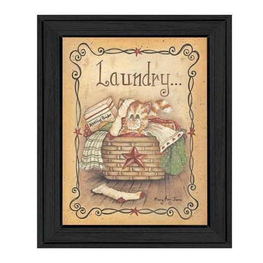 Laundry 1 Black Picture Frame Print Bathroom Wall Art - Loft&Timber