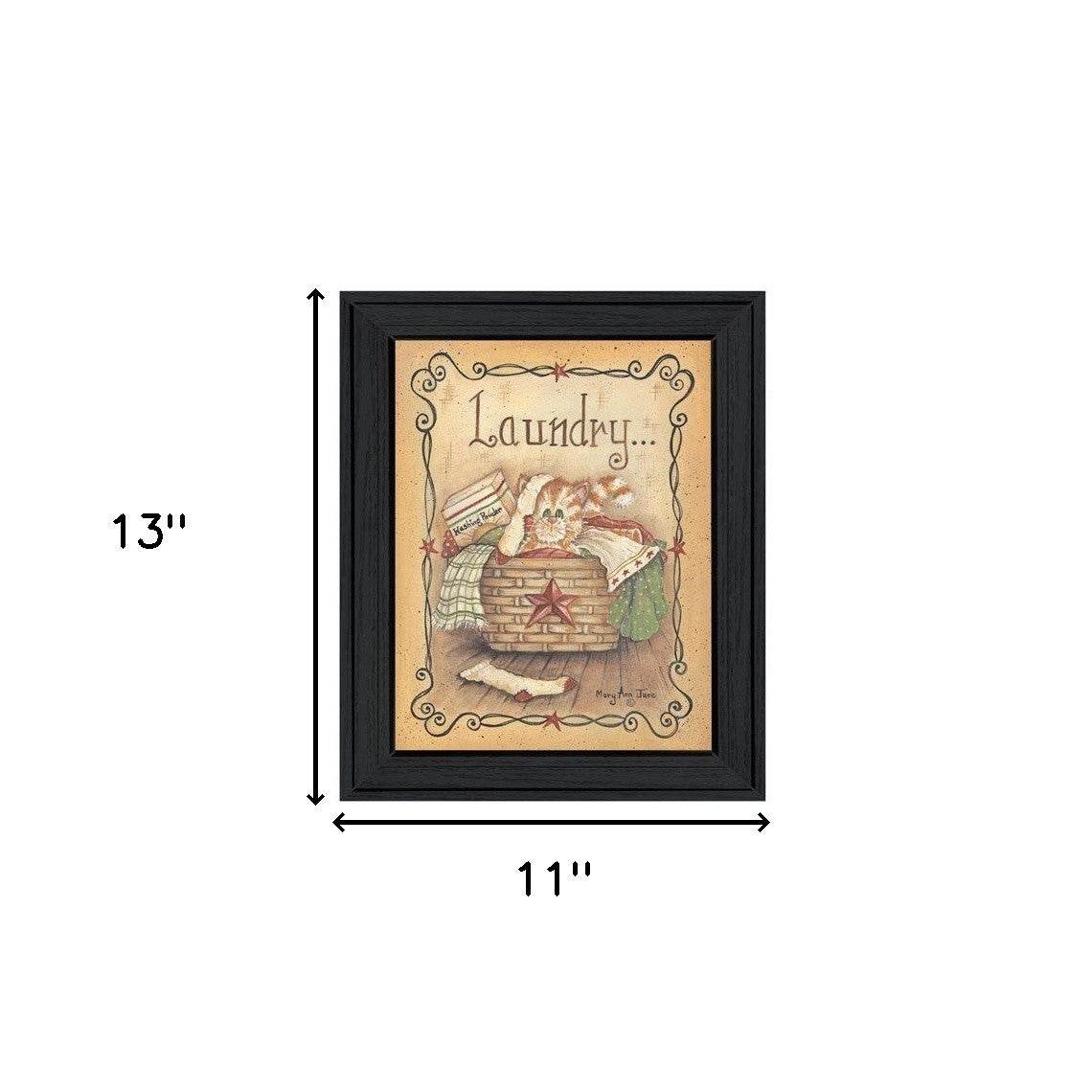 Laundry 1 Black Picture Frame Print Bathroom Wall Art - Loft&Timber