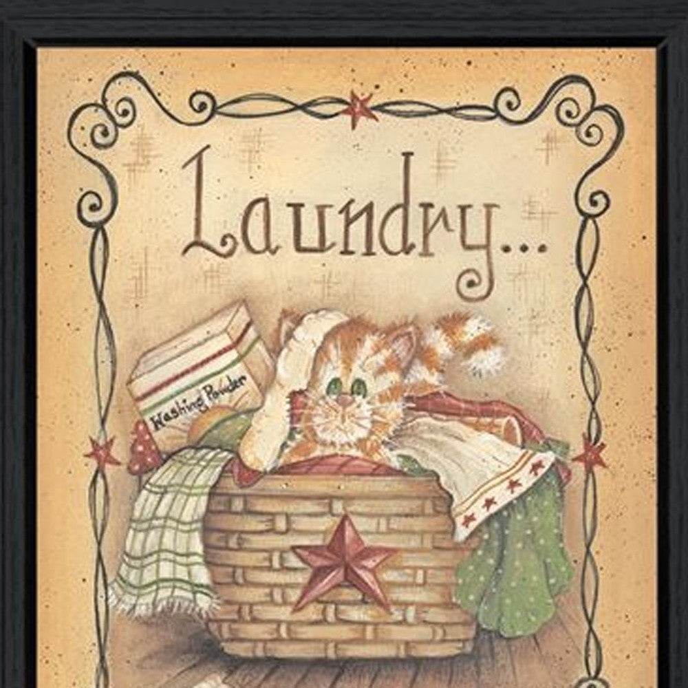Laundry 1 Black Picture Frame Print Bathroom Wall Art - Loft&Timber