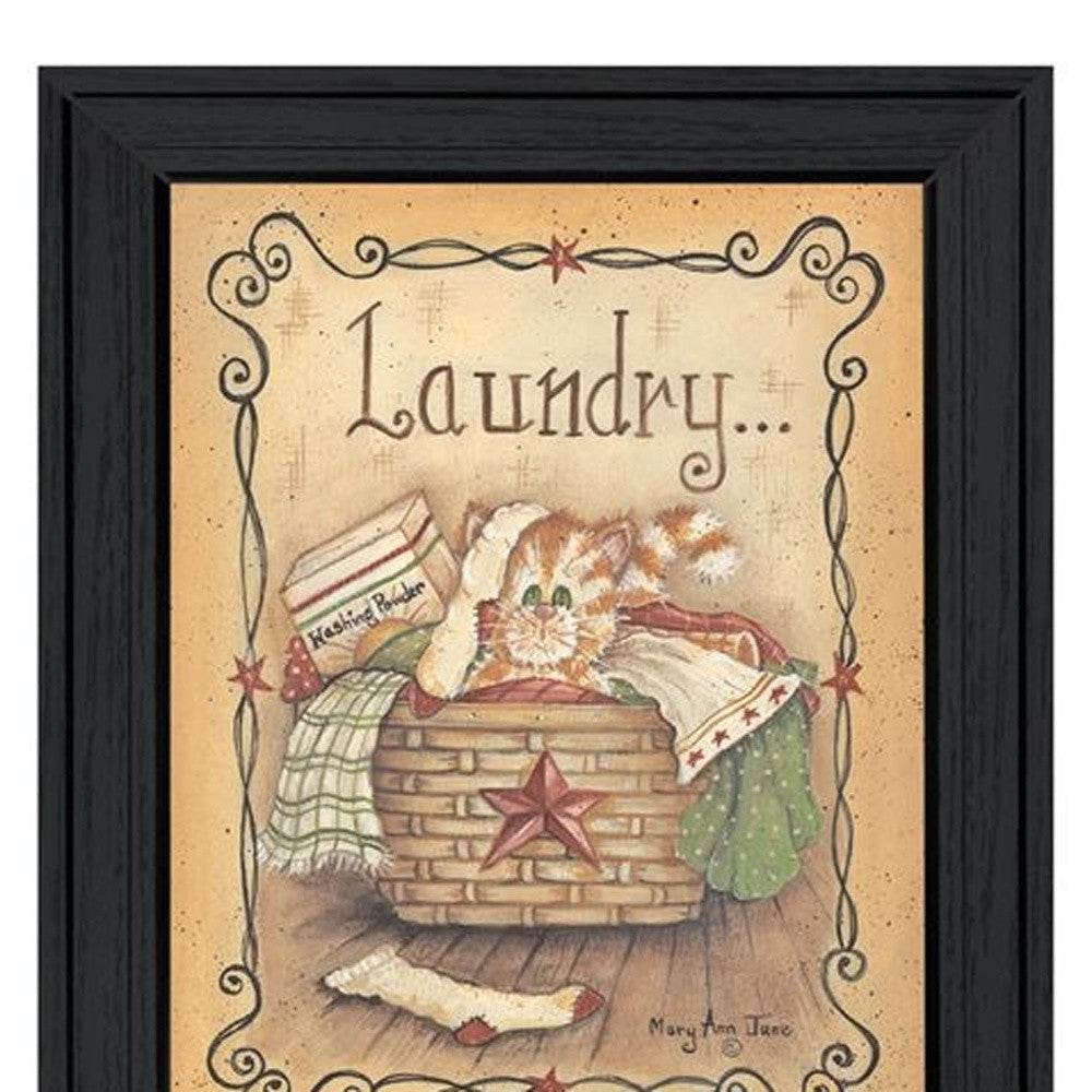 Laundry 1 Black Picture Frame Print Bathroom Wall Art - Loft&Timber