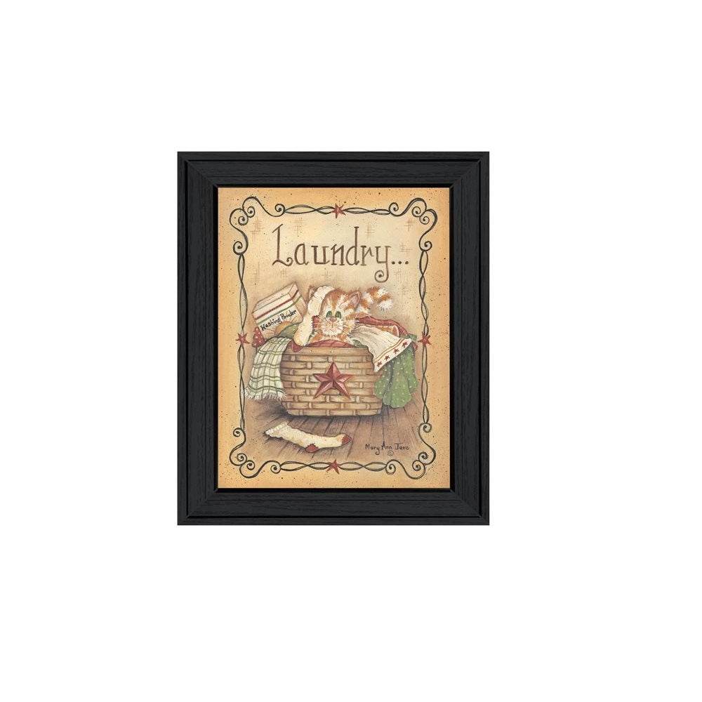 Laundry 1 Black Picture Frame Print Bathroom Wall Art - Loft&Timber