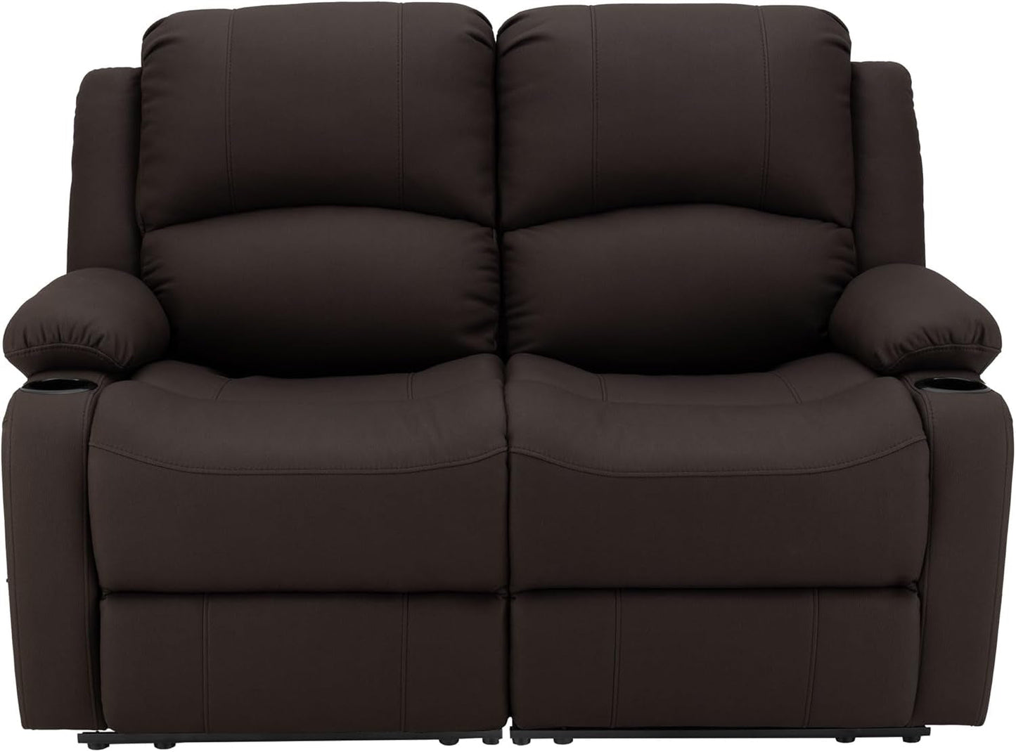 58" Wall Hugger Reclining RV Theater Seats | Double Recliner RV Sofa | RV Couch | Wall Hugger Recliner | RV Theater Seating | RV Furniture (Manual, Chocolate) - Loft&Timber