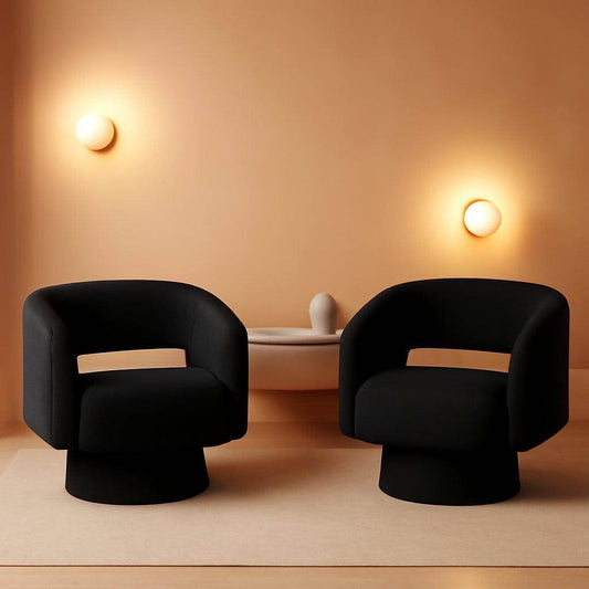 Black ThreeSixty Swivel Armchairs Premium Collection - Loft&Timber