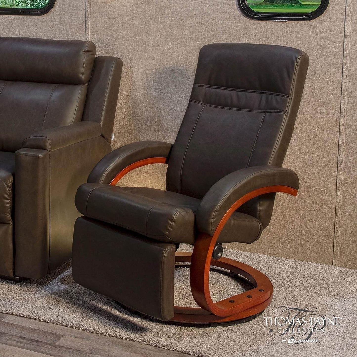 RV Euro Recliner with Footrest , Vinyl - Millbrae - Loft&Timber