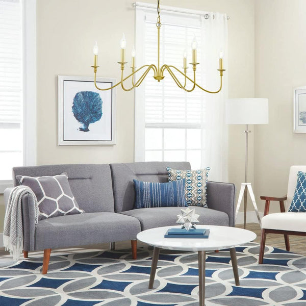 Gold Chandelier, 6-Light Chandelier for Dining Room, Bedroom, Foyer, Living Room, Kitchen Island, Entryway, Office, Bar,Farmhouse Decor-0