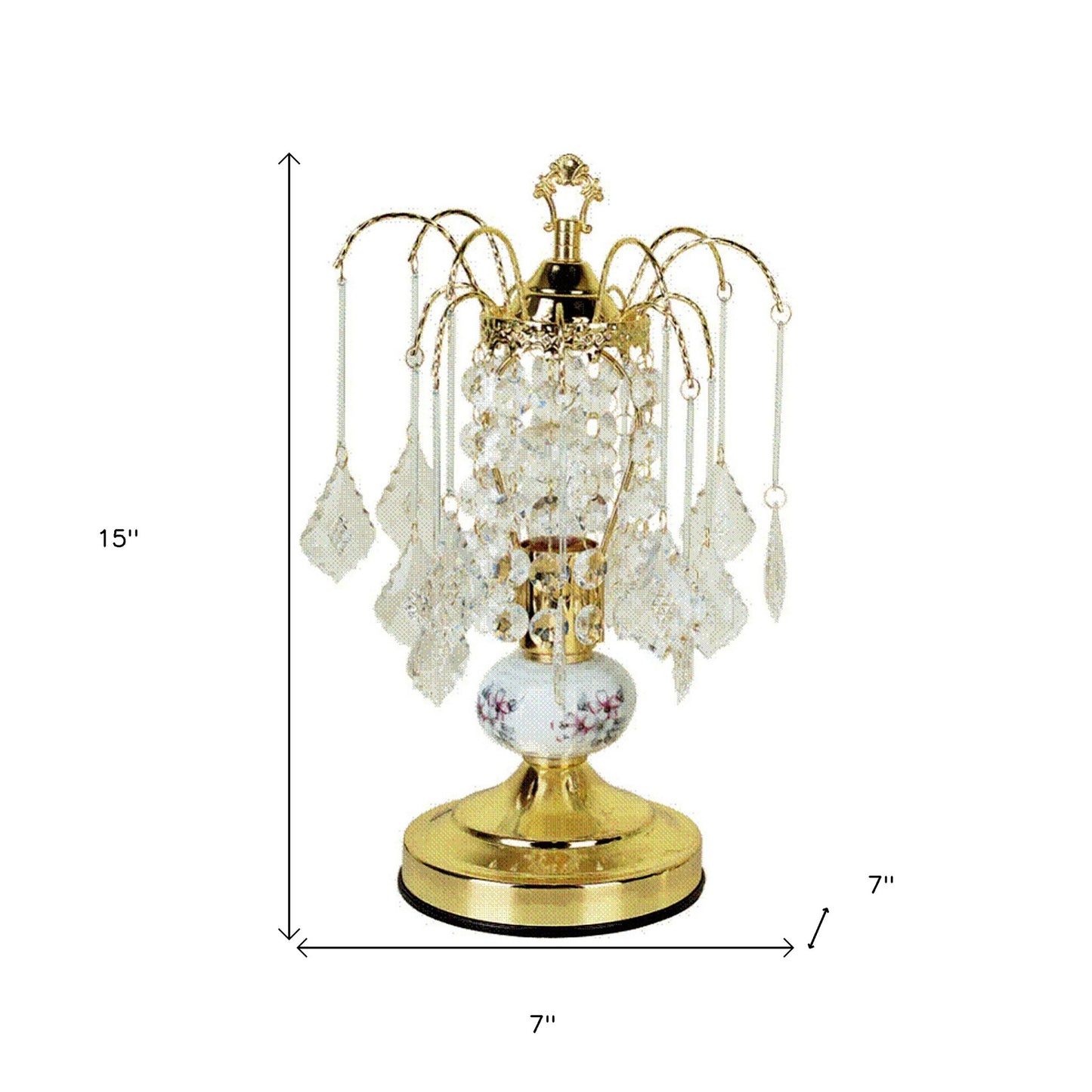 15" Gold Ceramic Bedside Table Lamp - Loft&Timber