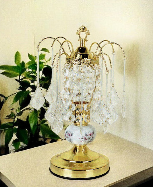 15" Gold Ceramic Bedside Table Lamp - Loft&Timber