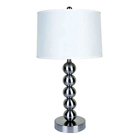 Silver Bauble Table Lamp with White Shade - Loft&Timber