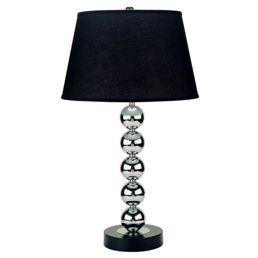 Silver Bauble Table Lamp with Black Shade - Loft&Timber