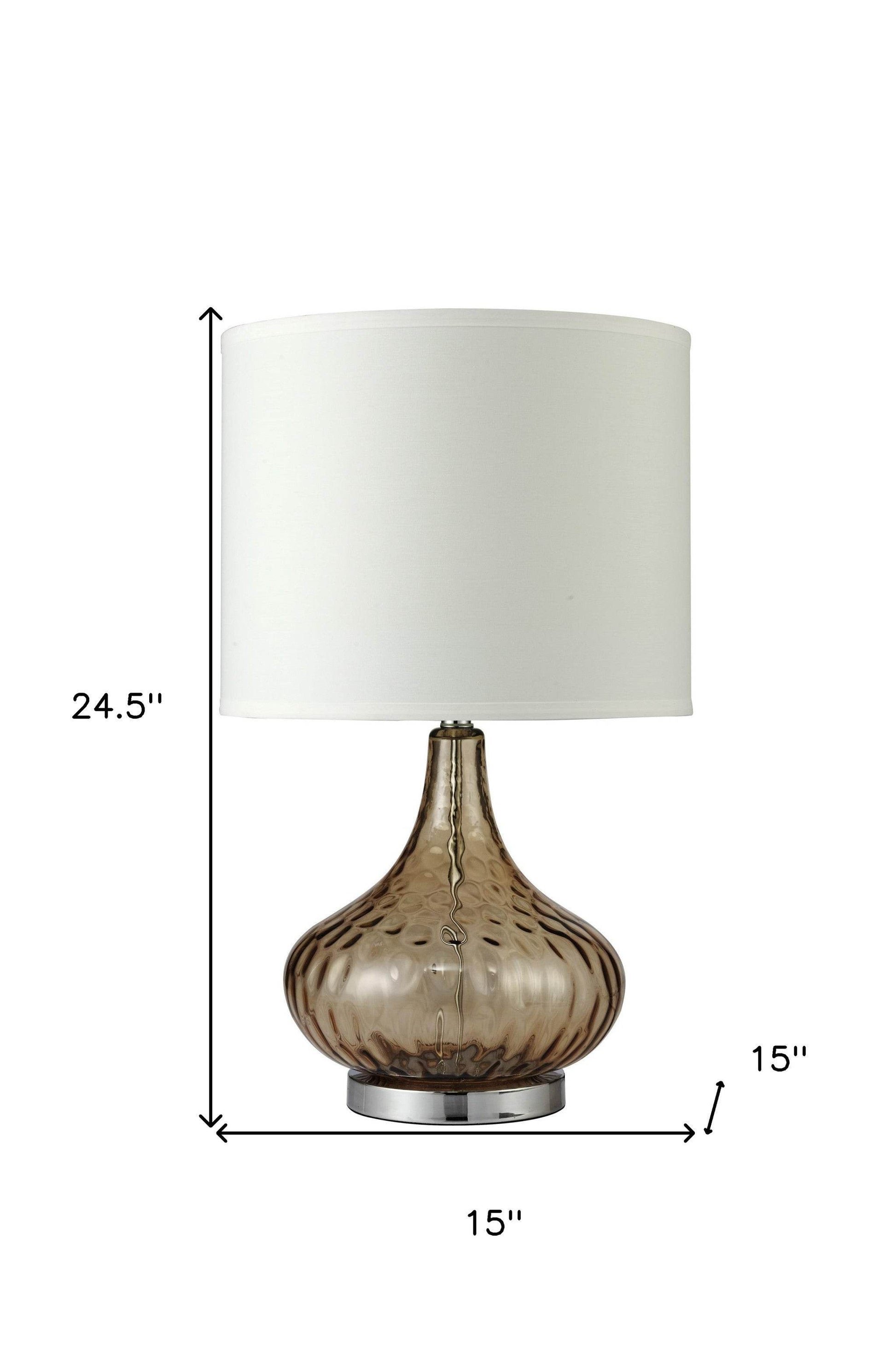 Brown Textured Glass Table Lamp - Loft&Timber