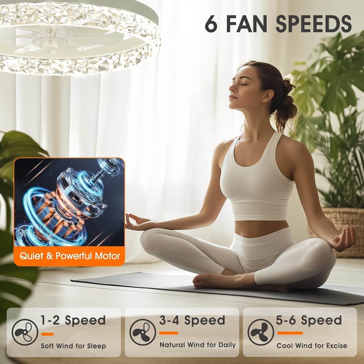 Low Profile Ceiling Fans with Lights and Remote, 20 Inches of LED - Loft&Timber