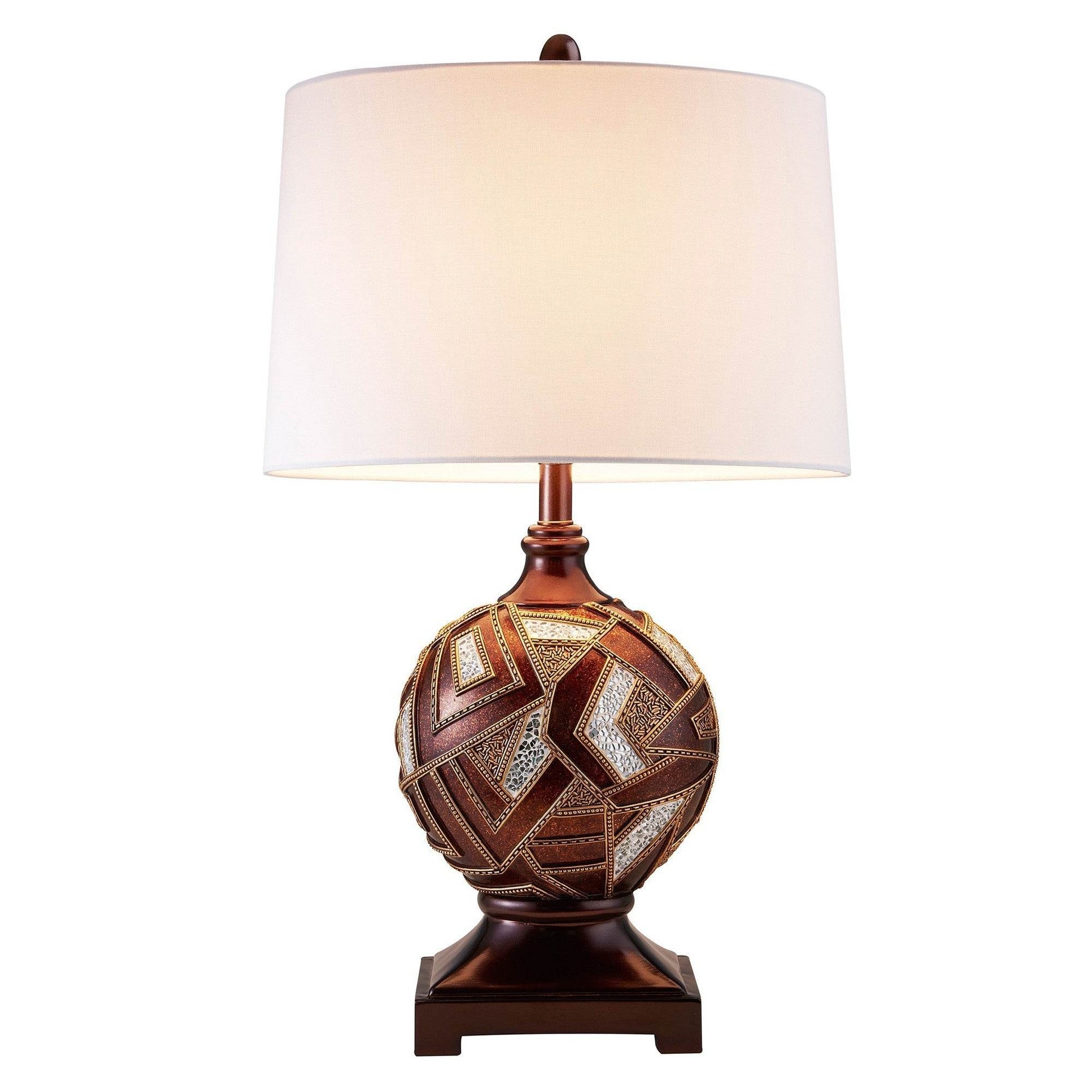 Brown Metallic Mosaic Design Table Lamp - Loft&Timber