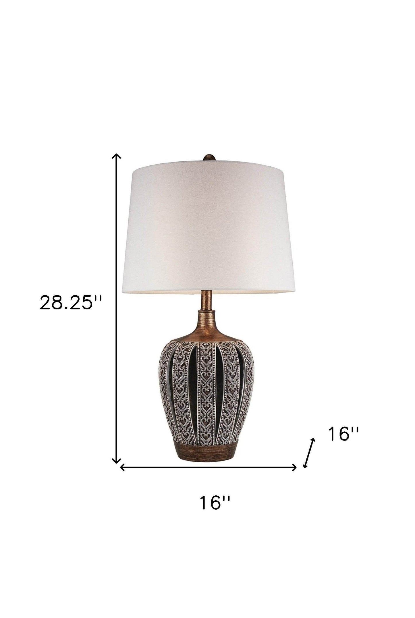 Primo Tall Brown Table Lamp with White Lamp Shade - Loft&Timber