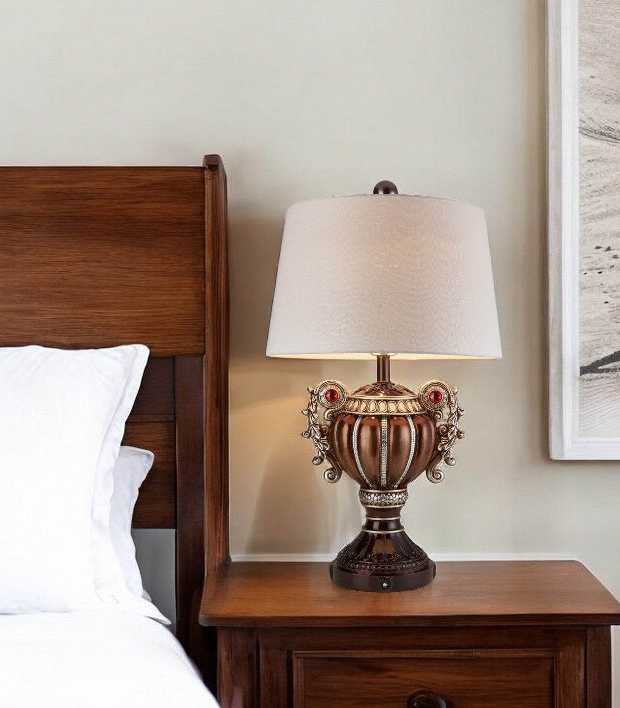 Tall Bronze Urn Shaped Table Lamp - Loft&Timber