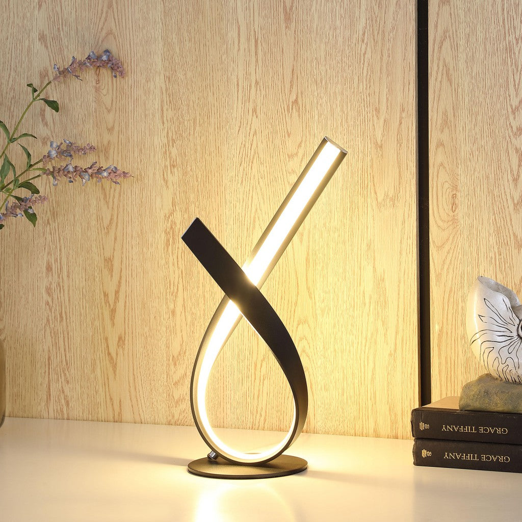 17" Black Bedside Led Table Lamp - Loft&Timber