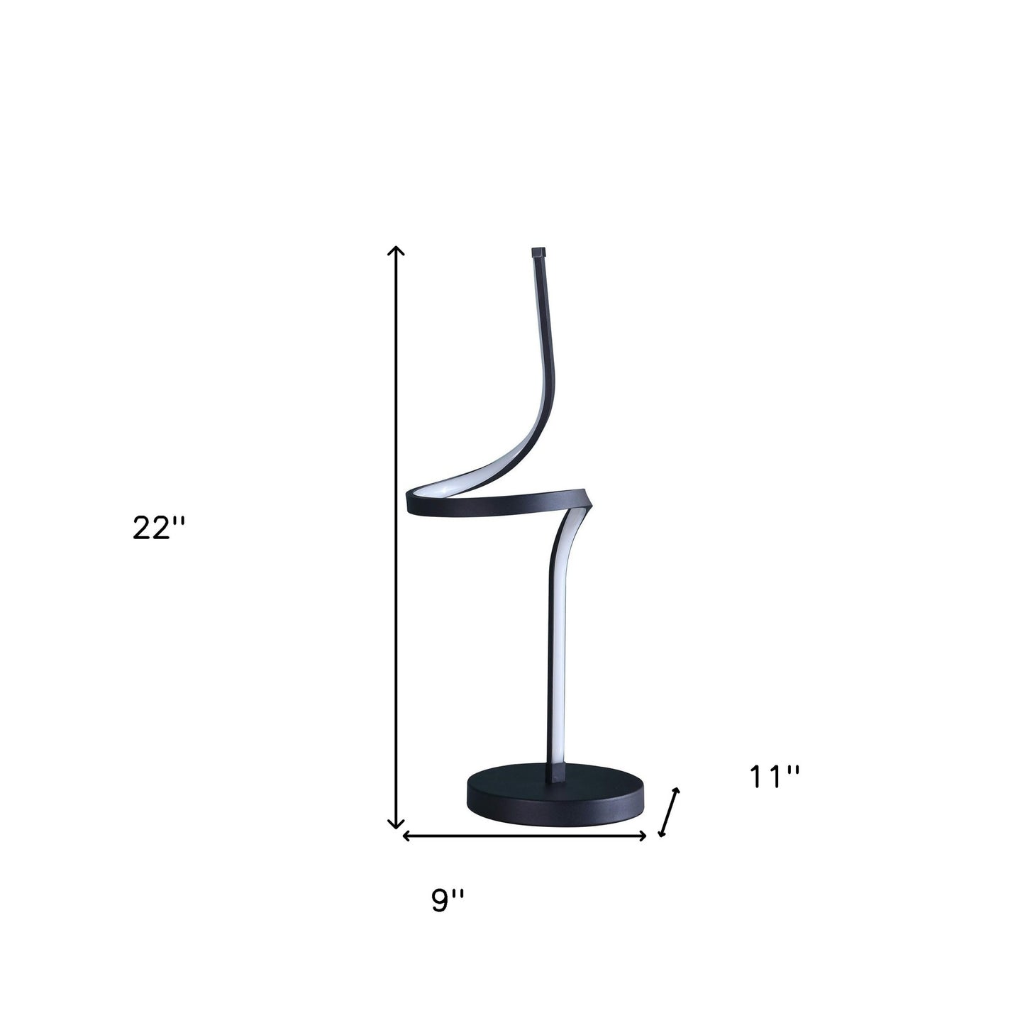22" Black Bedside Led Table Lamp - Loft&Timber