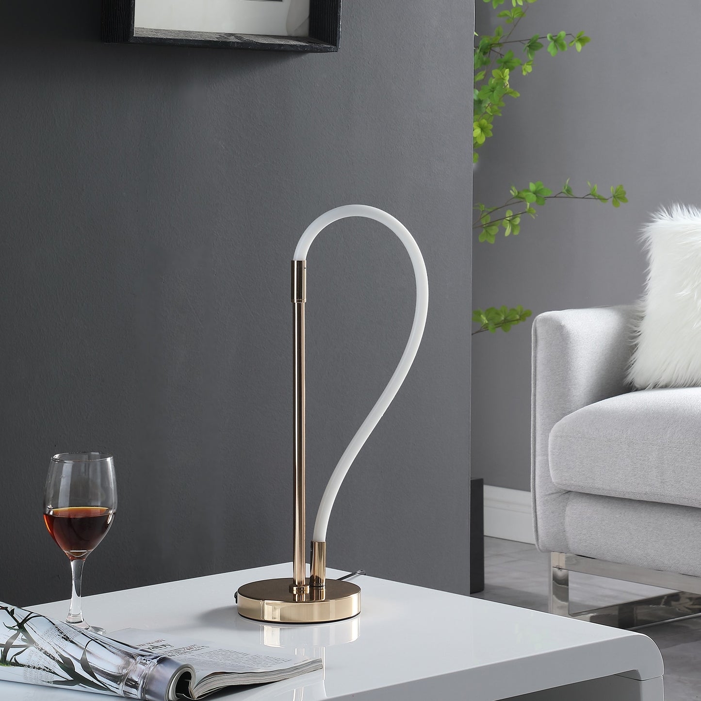 21" Gold Bedside Led Table Lamp - Loft&Timber