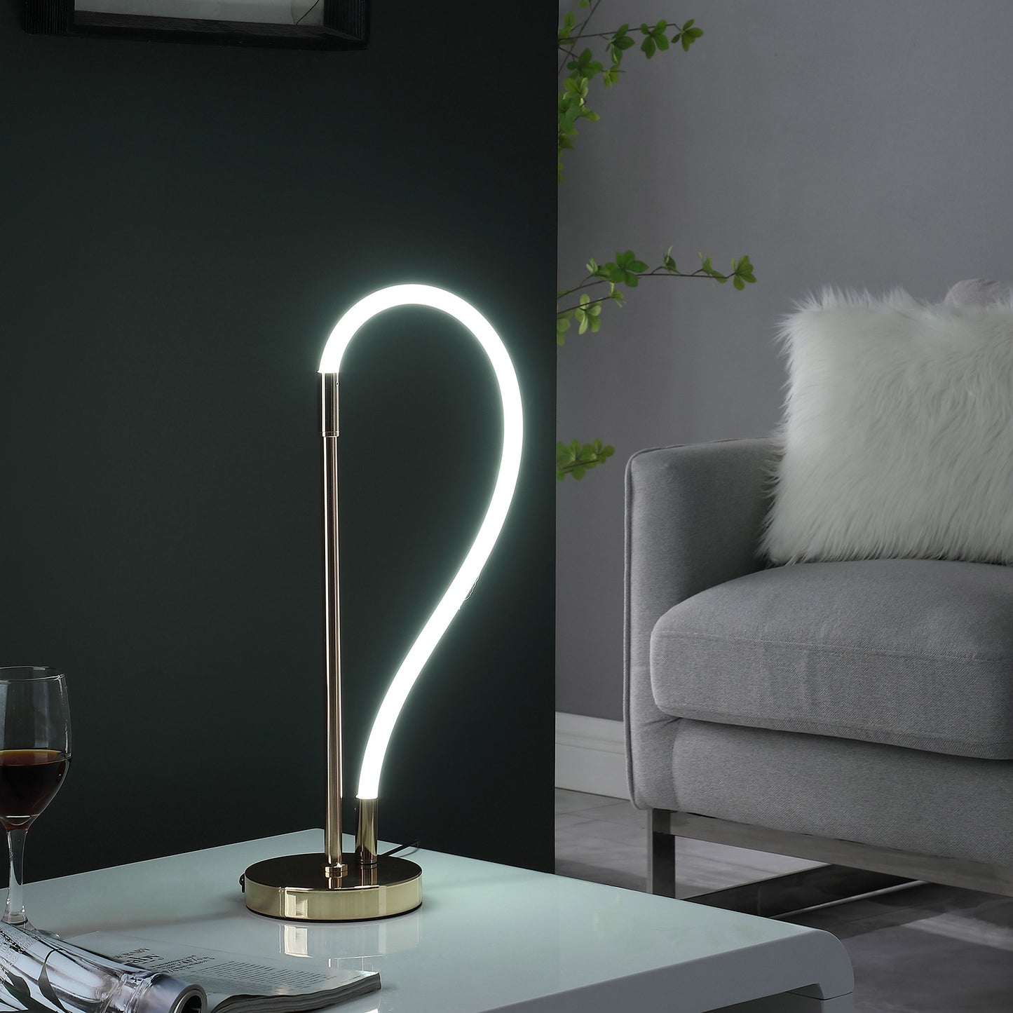 21" Gold Bedside Led Table Lamp - Loft&Timber