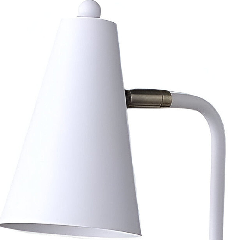 20" Compact White Student Metal Desk Lamp - Loft&Timber