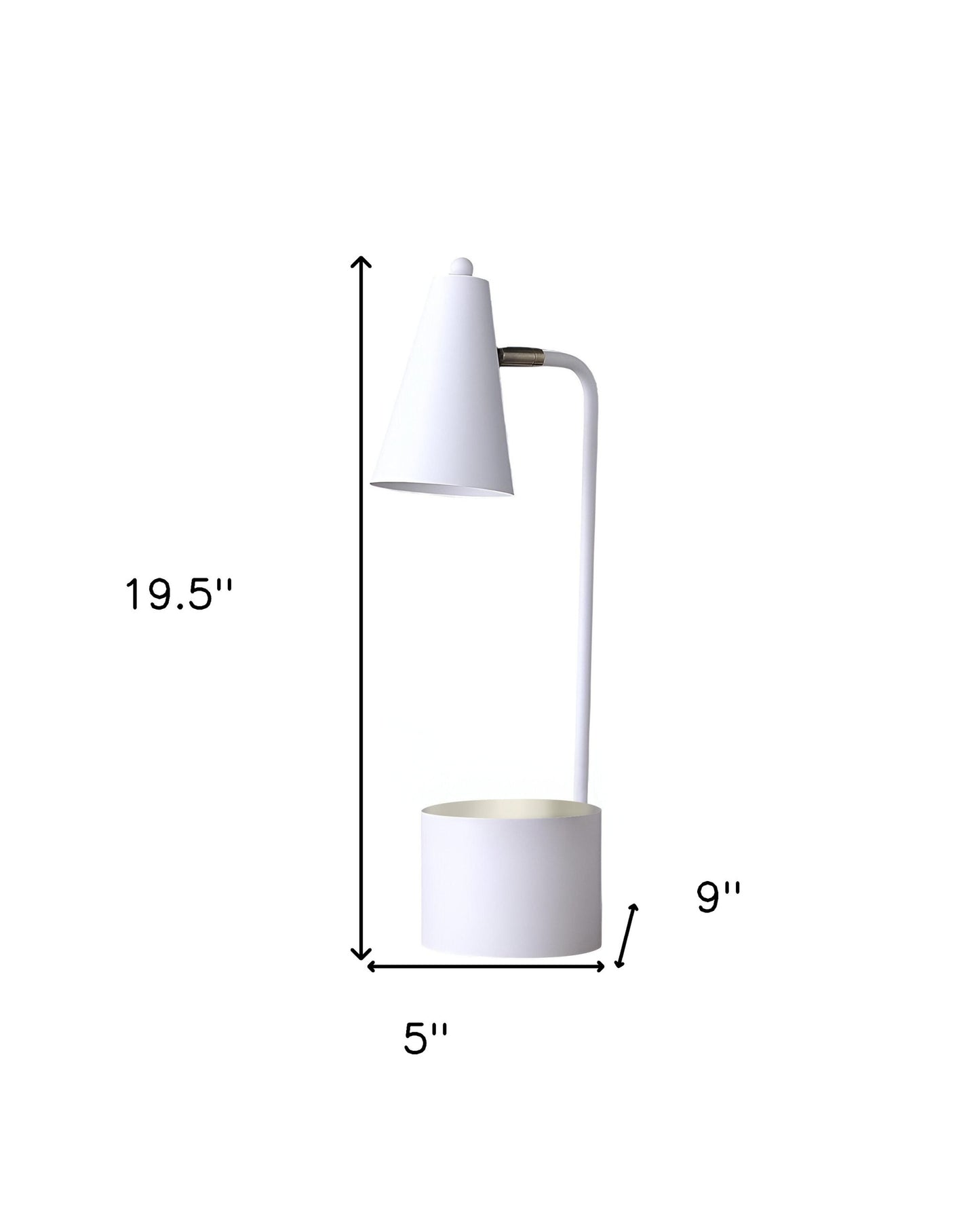20" Compact White Student Metal Desk Lamp - Loft&Timber