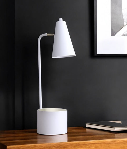 20" Compact White Student Metal Desk Lamp - Loft&Timber