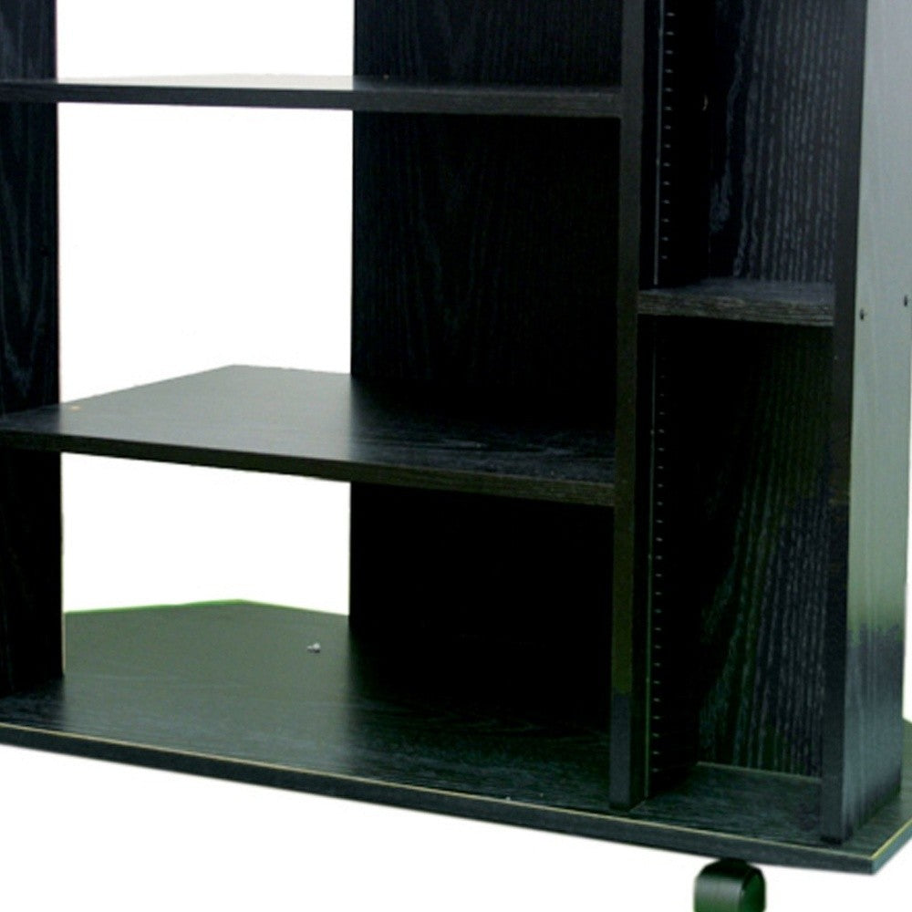 35" Black Open Shelving TV Stand - Loft&Timber