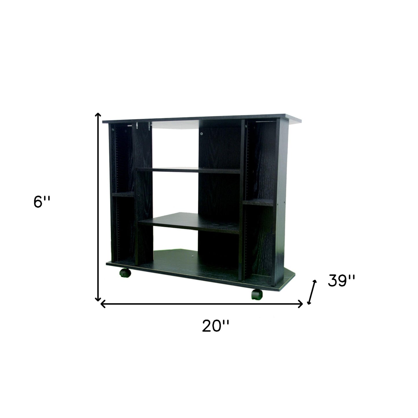 35" Black Open Shelving TV Stand - Loft&Timber