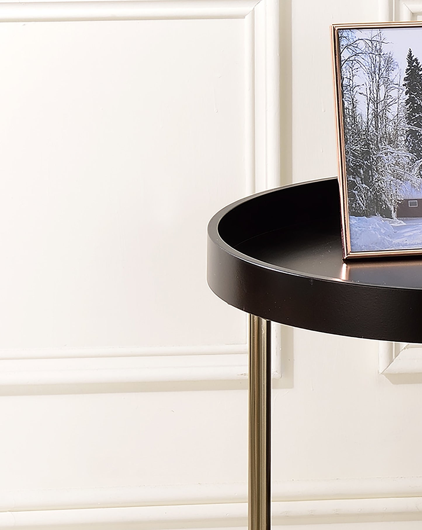 22" Copper And Brown Round End Table - Loft&Timber