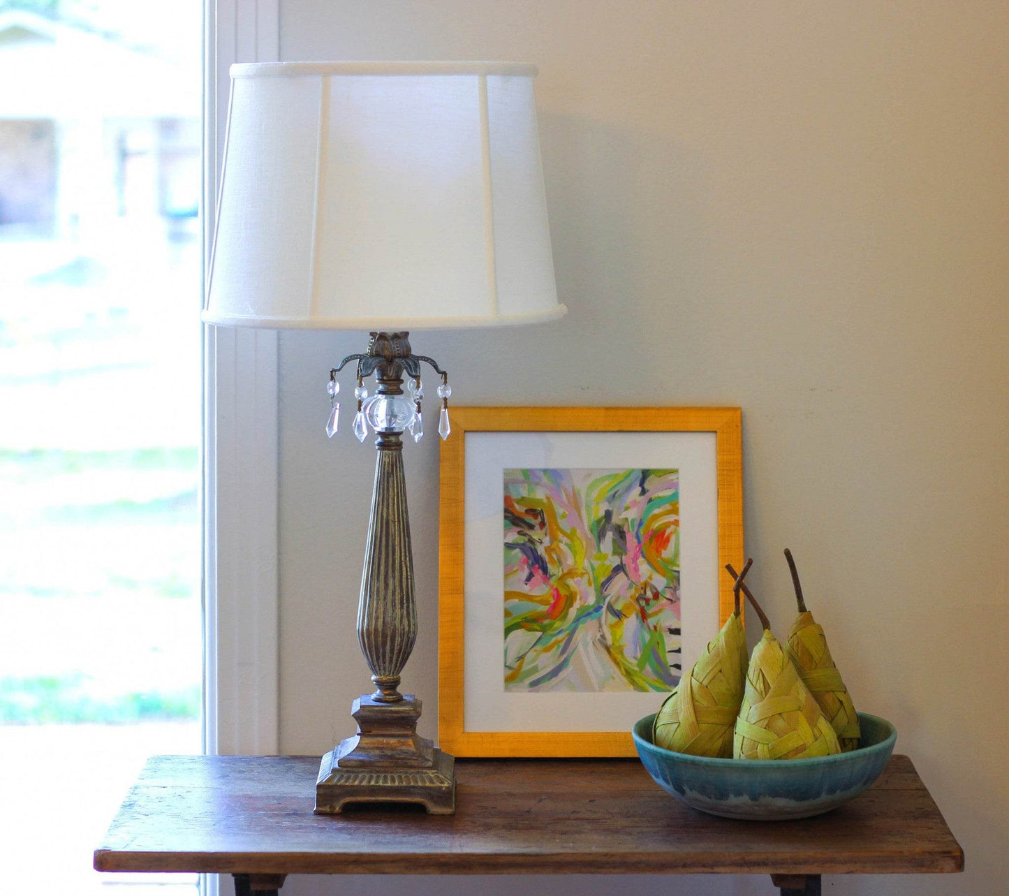 White Linen Drum Lamp Shade - Loft&Timber