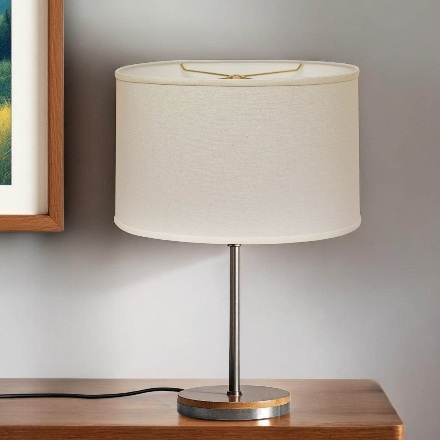 White Linen Oval Lamp Shade - Loft&Timber