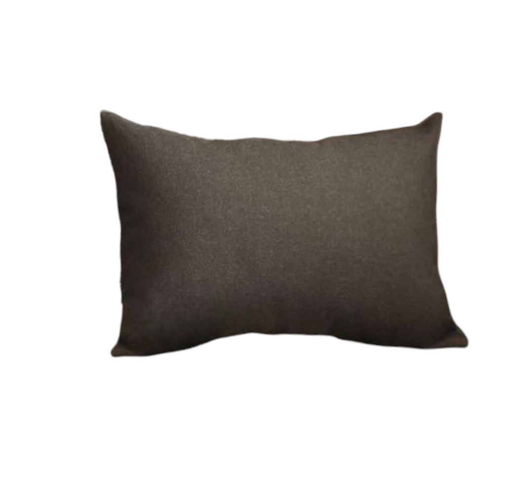 Set of Two 12" X 20" Black Fabric Lumbar Throw Pillows - Loft&Timber